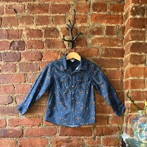 Bonton Paris Navy Kids Button Down Shirt